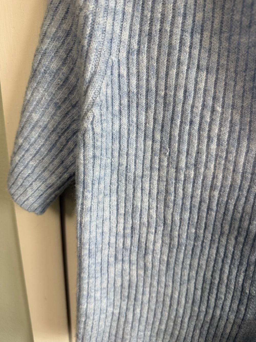 Sincerely Jules Light Blue Ribbed Tie-Front Cardigan Sweater - Picture 4 of 5